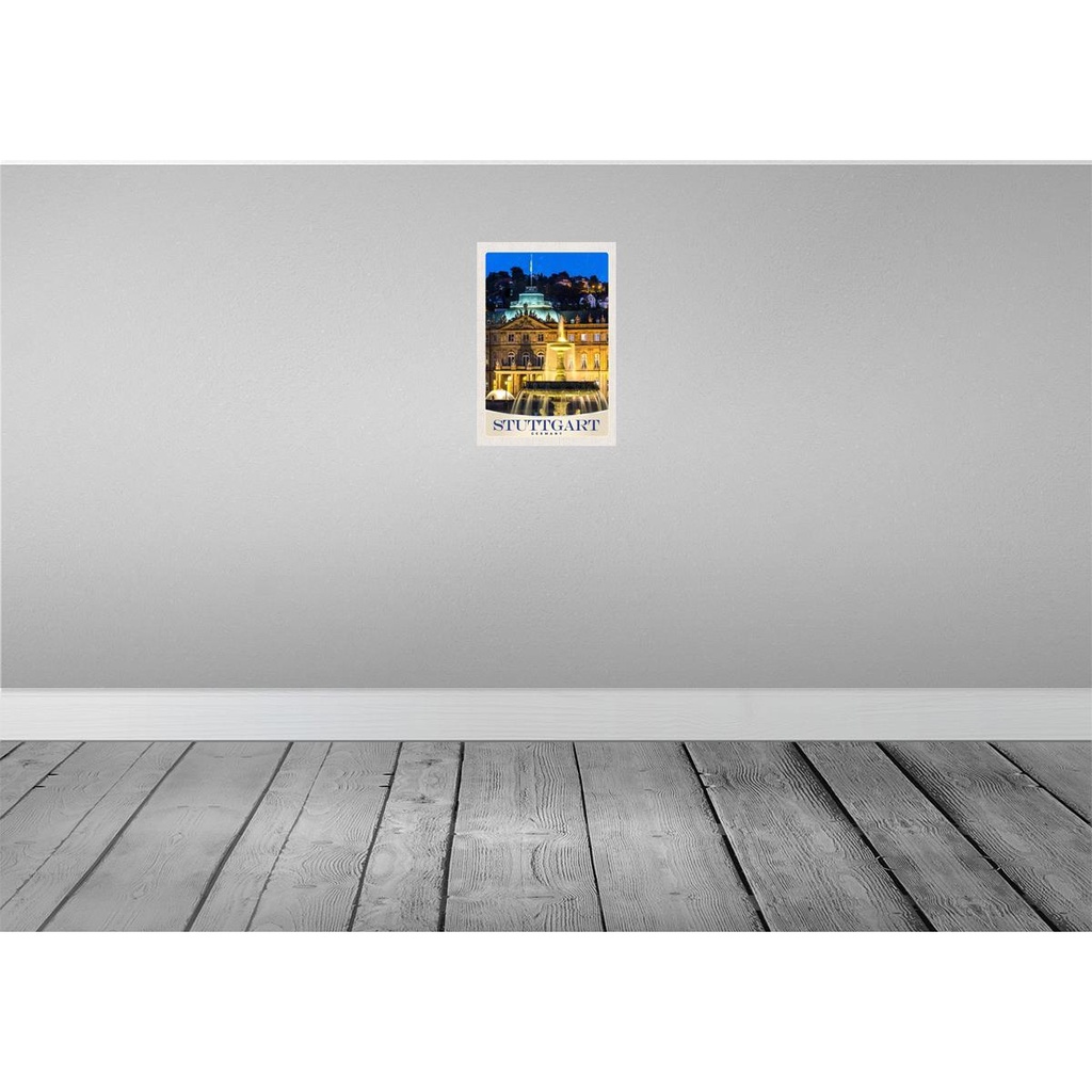 [LA-131174] Blechschild 30x20 cm Stuttgart Deutschland Schloss Abend Bildmotiv Reisemotiv Abenteuer Reisen Urlaub Bild 2