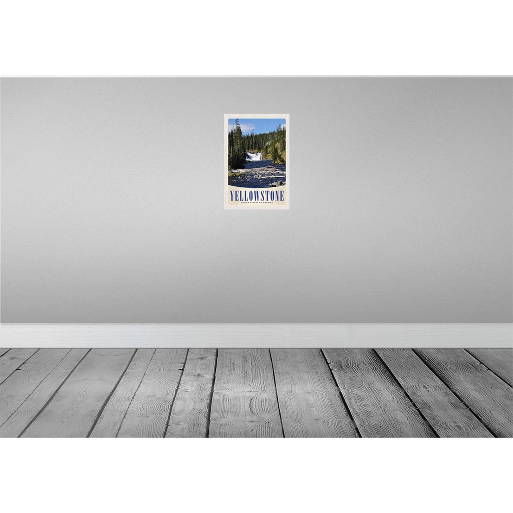 [LA-131185] Blechschild 30x20 cm Yellowstone Wasserfall Gebirge Natur Bildmotiv Reisemotiv Abenteuer Reisen Urlaub Bild 2