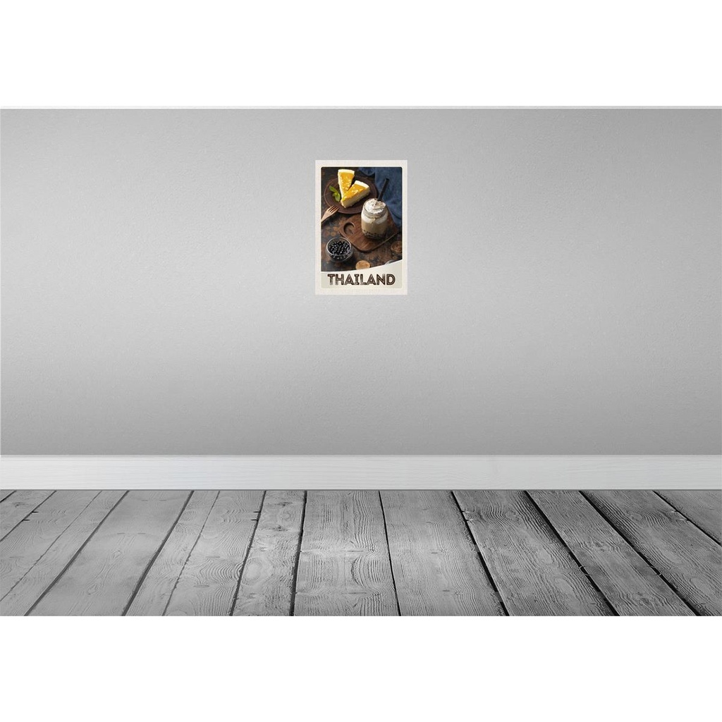 [LA-131197-H] Holzschild 30x20 cm Thailand Essen Kuchen Getränk Bildmotiv Reisemotiv Abenteuer Reisen Bild 2
