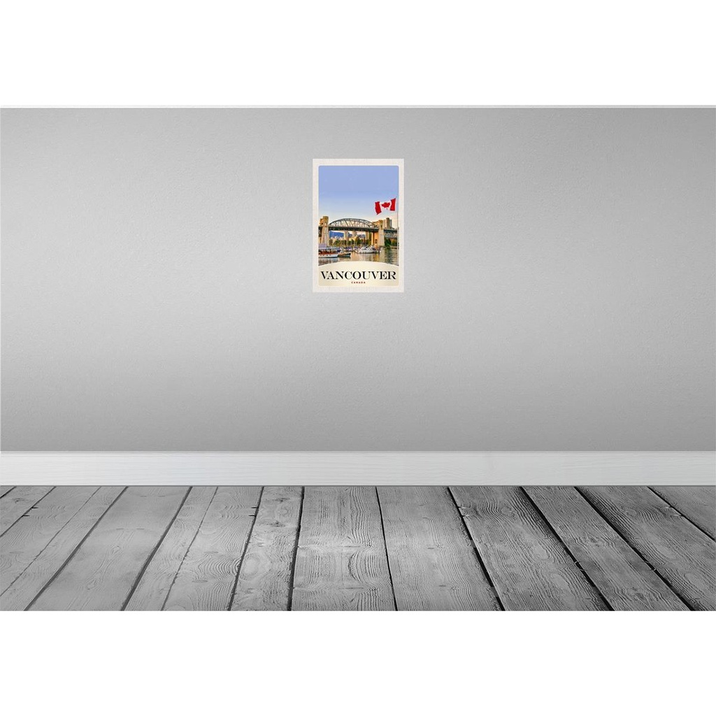 [LA-131202] Blechschild 30x20 cm Vancower Kanada Meer Brücke Bildmotiv Reisemotiv Abenteuer Reisen Urlaub Bild 2