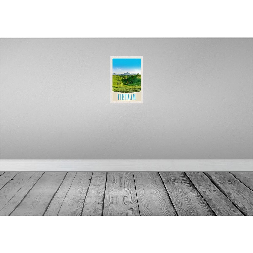 [LA-131203-H] Holzschild 30x20 cm Vietnam Natur Wiese Ackkerbau Bäume Bildmotiv Reisemotiv Abenteuer Reisen Bild 2