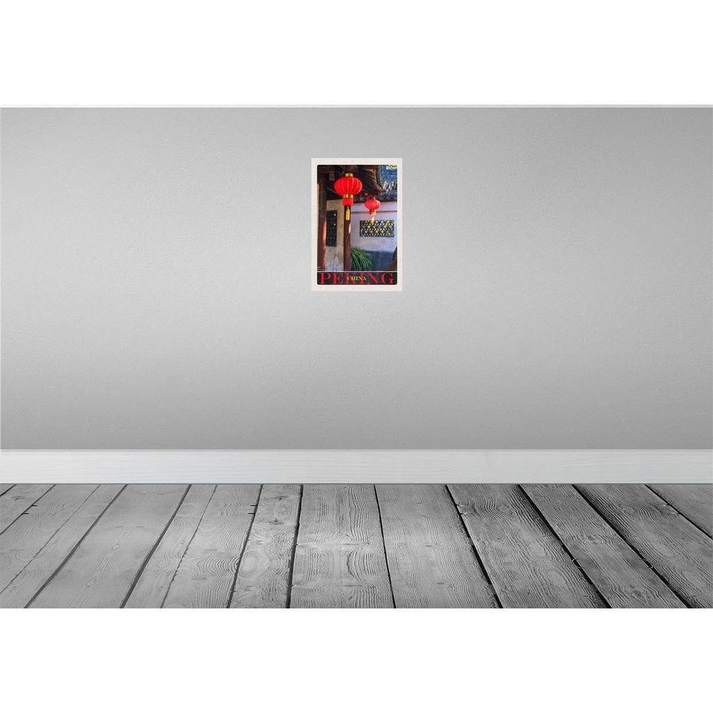 [LA-131207] Blechschild 30x20 cm Pekimg China Kultur rote Laterne Bildmotiv Reisemotiv Abenteuer Reisen Urlaub Bild 2