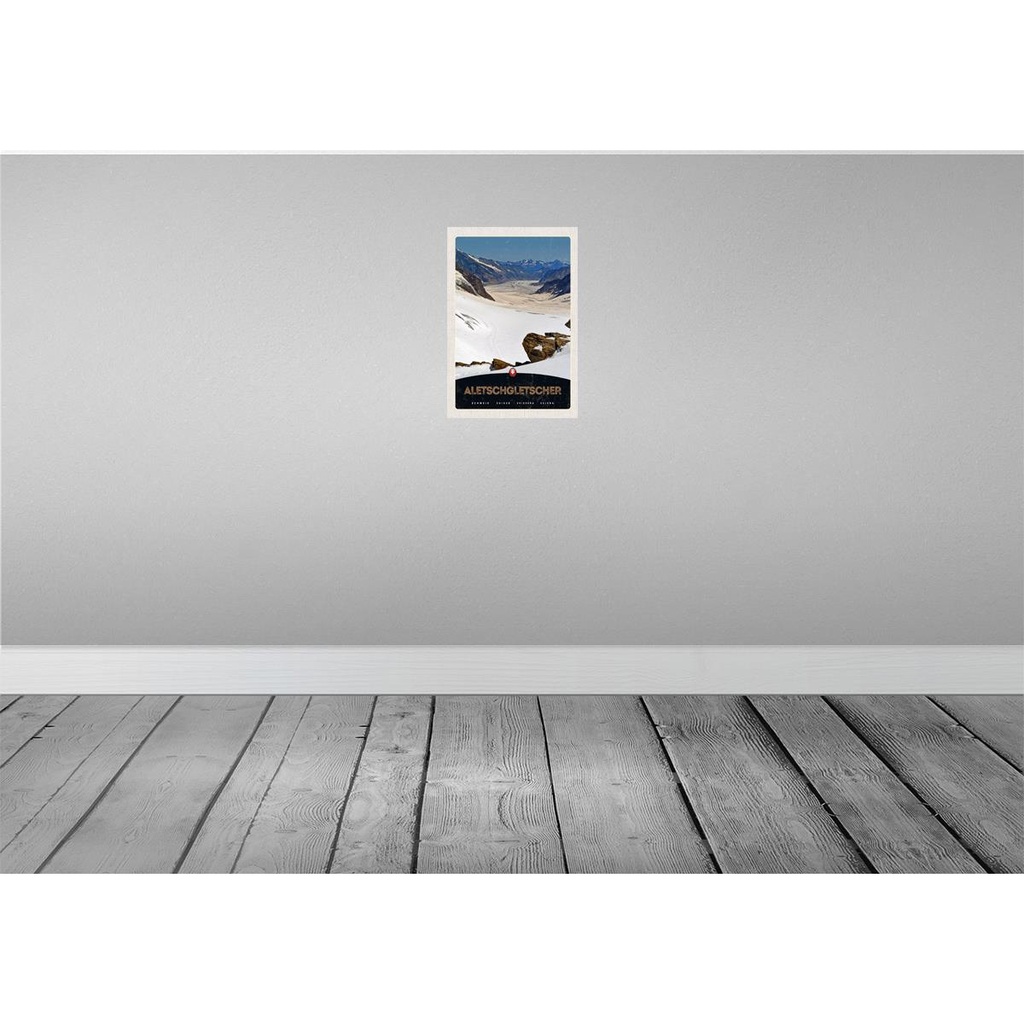 [LA-131211] Blechschild 30x20 cm Aletschgletsch Schweiz Schnee Natur Bildmotiv Reisemotiv Abenteuer Reisen Urlaub Bild 2