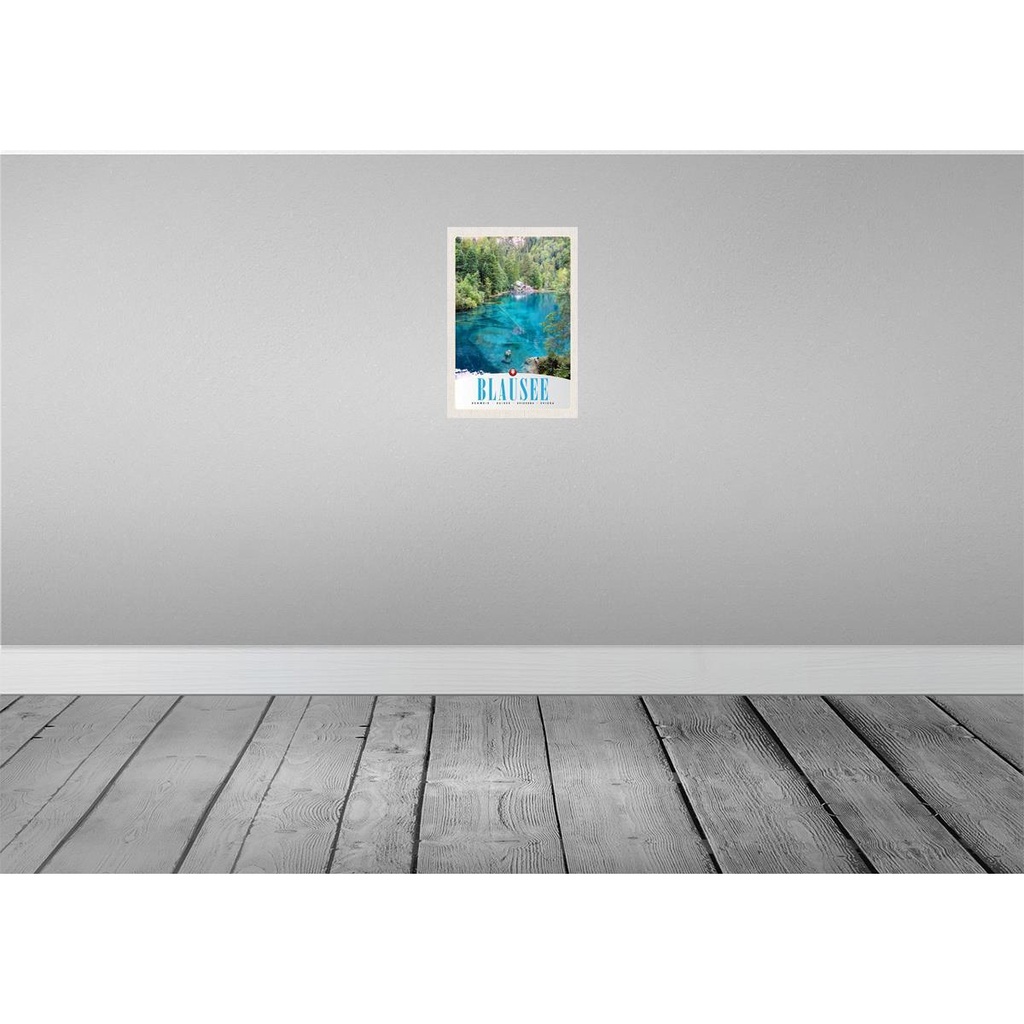 [LA-131215] Blechschild 30x20 cm Blausee Schweiz Natur Wald Gebirge Bildmotiv Reisemotiv Abenteuer Reisen Urlaub Bild 2