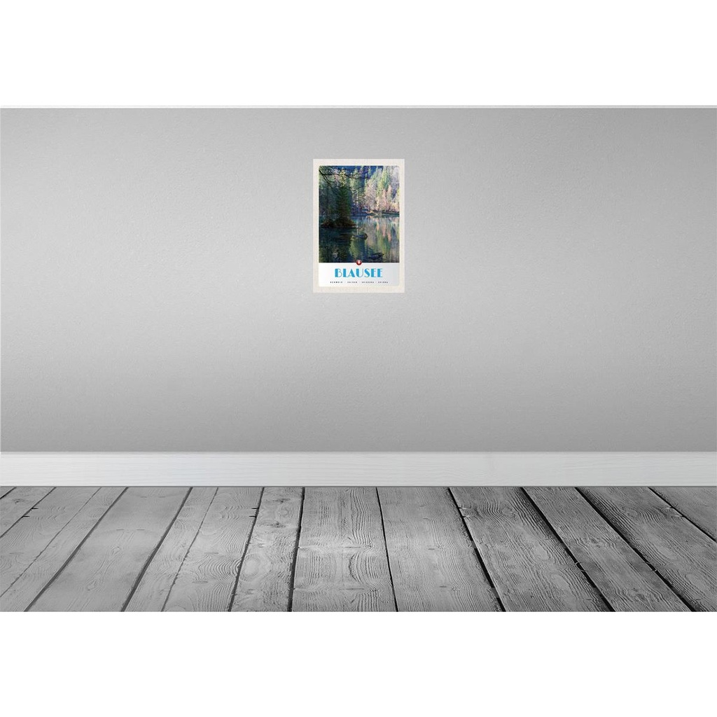 [LA-131216-H] Holzschild 30x20 cm Blausee Schweiz Natur Wald Bildmotiv Reisemotiv Abenteuer Reisen Bild 2