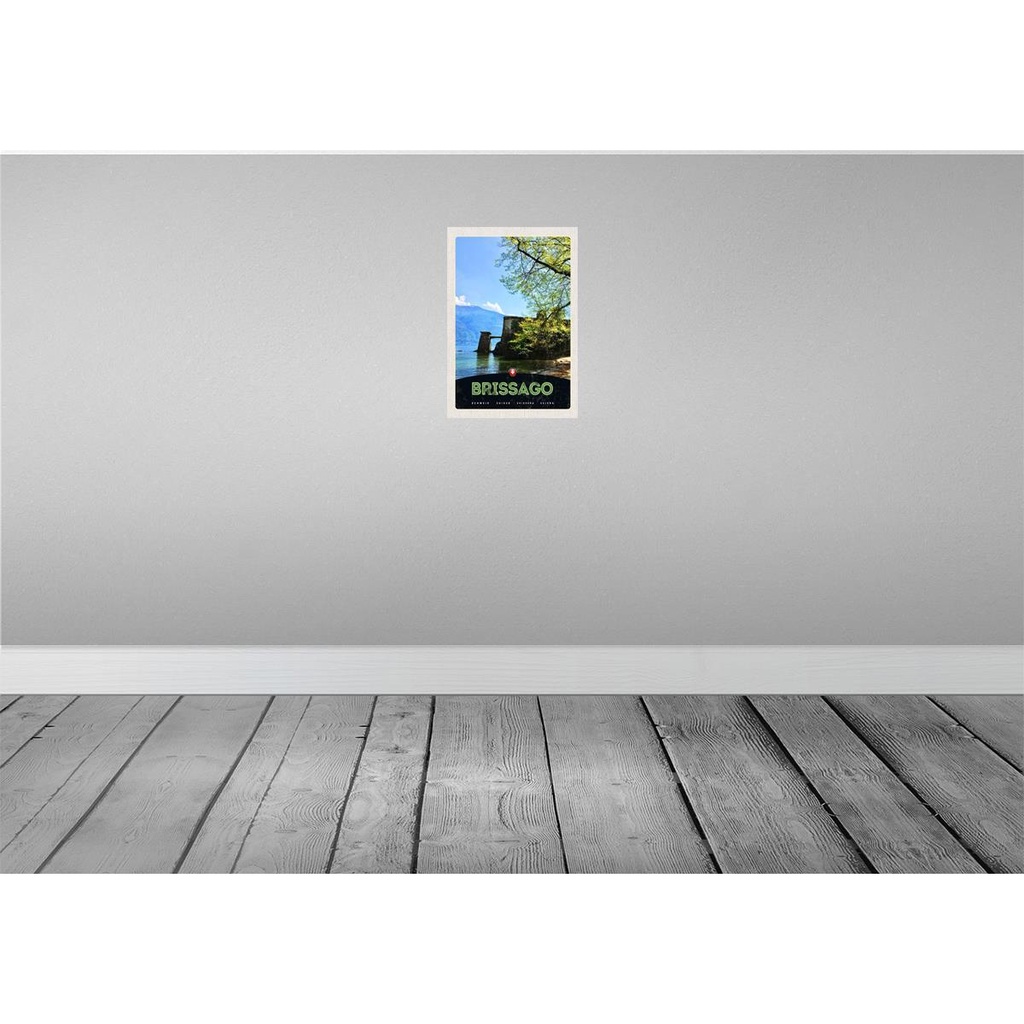 [LA-131219-H] Holzschild 30x20 cm Brissago Schweiz Architektur Bildmotiv Reisemotiv Abenteuer Reisen Bild 2
