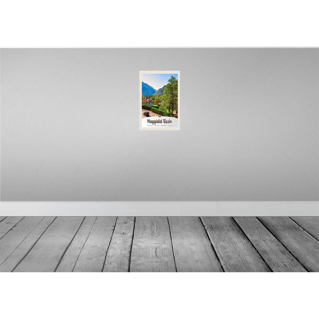 [LA-131222] Blechschild 30x20 cm Maggiatal-Tessin Schweiz Stadt Gebirge Bildmotiv Reisemotiv Abenteuer Reisen Urlaub Bild 2