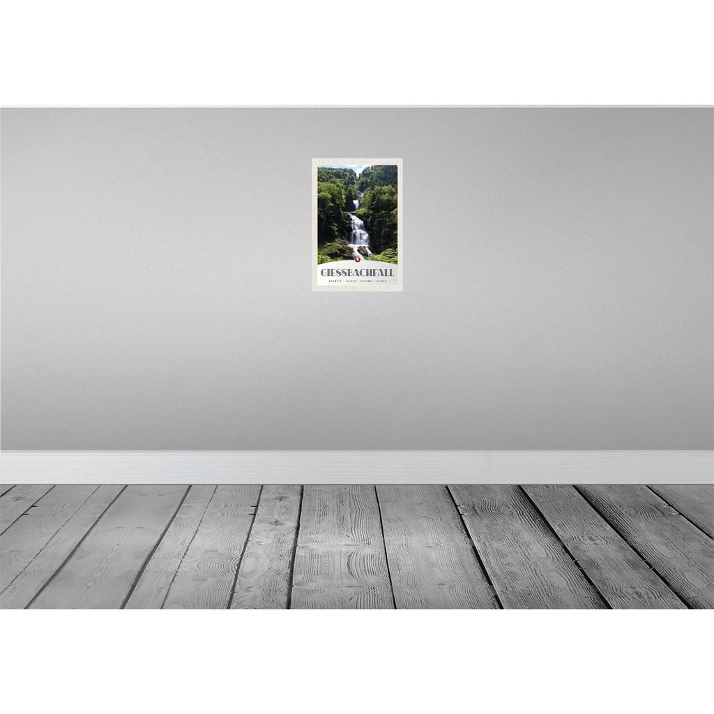 [LA-131224-H] Holzschild 30x20 cm Giessbachfall Wasserfall Gebirge Natur Bildmotiv Reisemotiv Abenteuer Reisen Bild 2