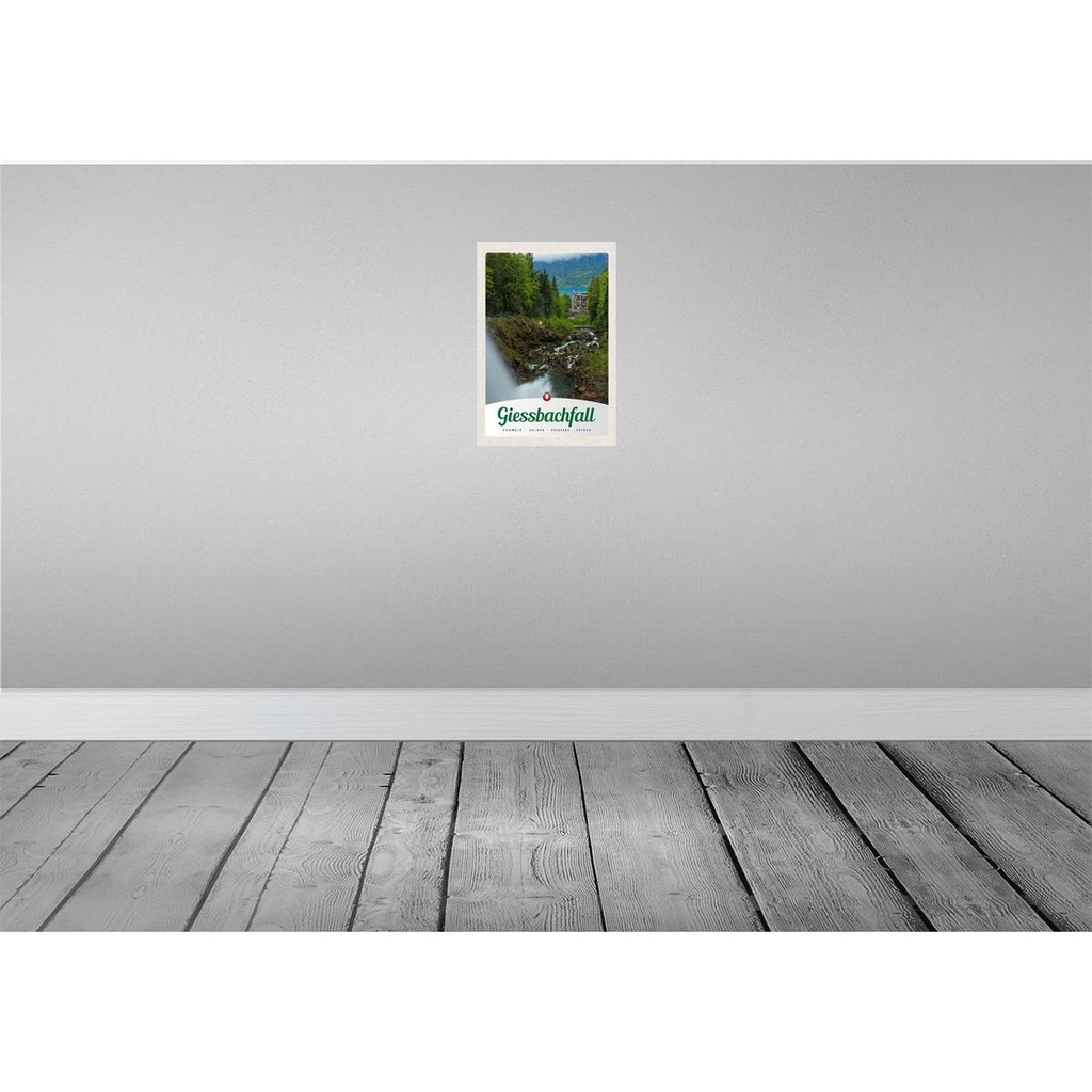 [LA-131226] Blechschild 30x20 cm Giessbachfall Wald Wasserfall Natur Bildmotiv Reisemotiv Abenteuer Reisen Urlaub Bild 2