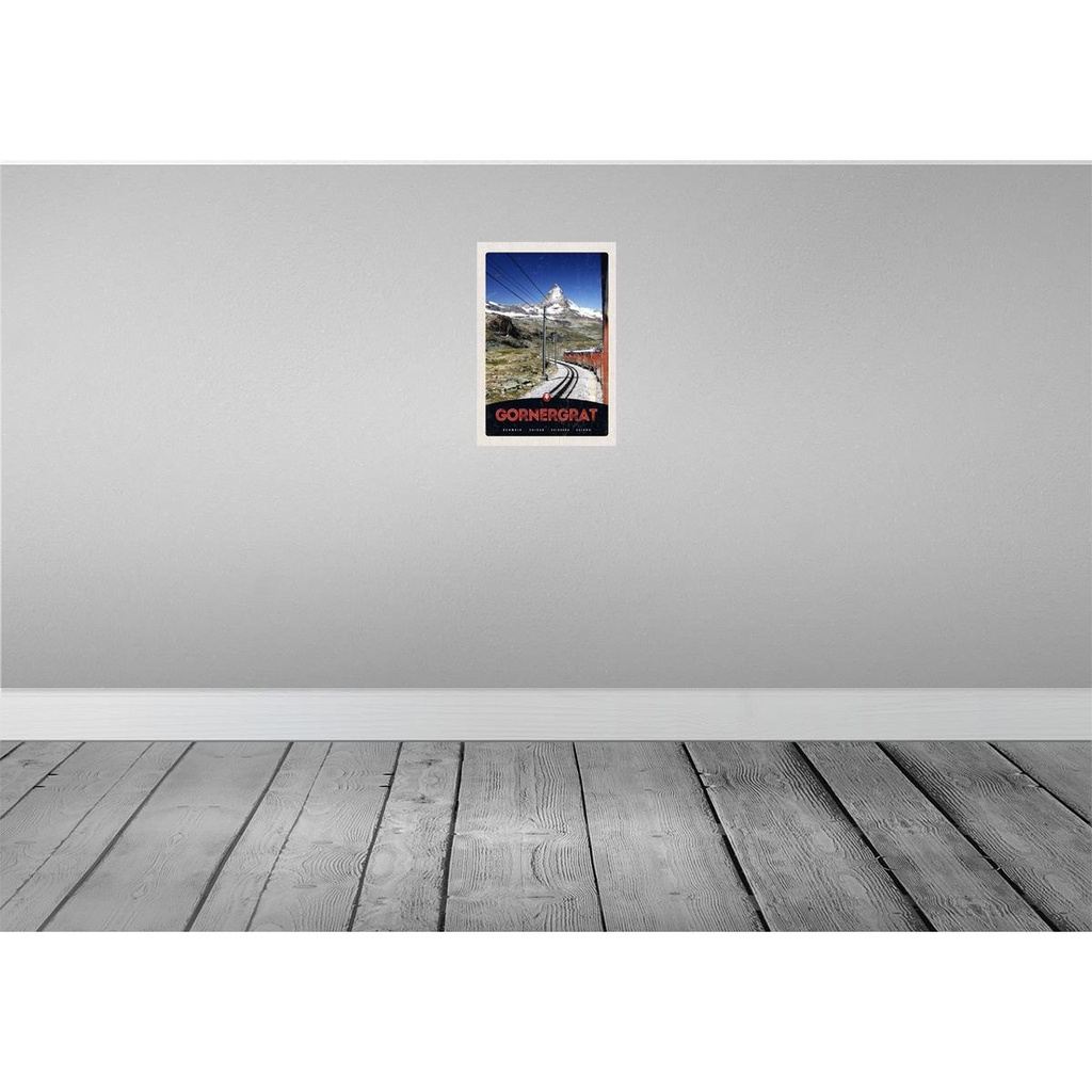 [LA-131227] Blechschild 30x20 cm Gornergrat Schweiz Gebirge Schnee Bahn Bildmotiv Reisemotiv Abenteuer Reisen Urlaub Bild 2