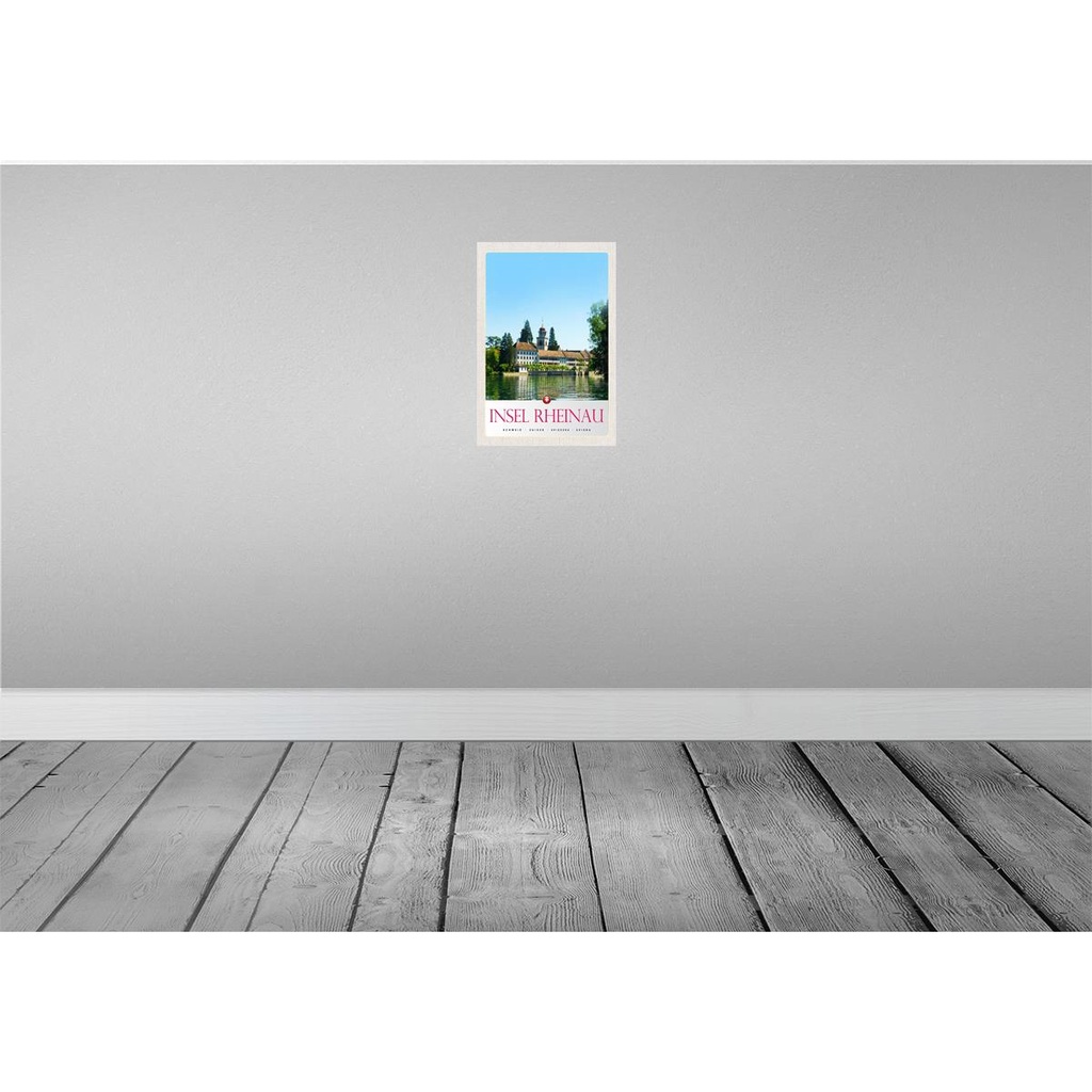 [LA-131231] Blechschild 30x20 cm Insel Rheinau Schweiz Kirche Bildmotiv Reisemotiv Abenteuer Reisen Urlaub Bild 2