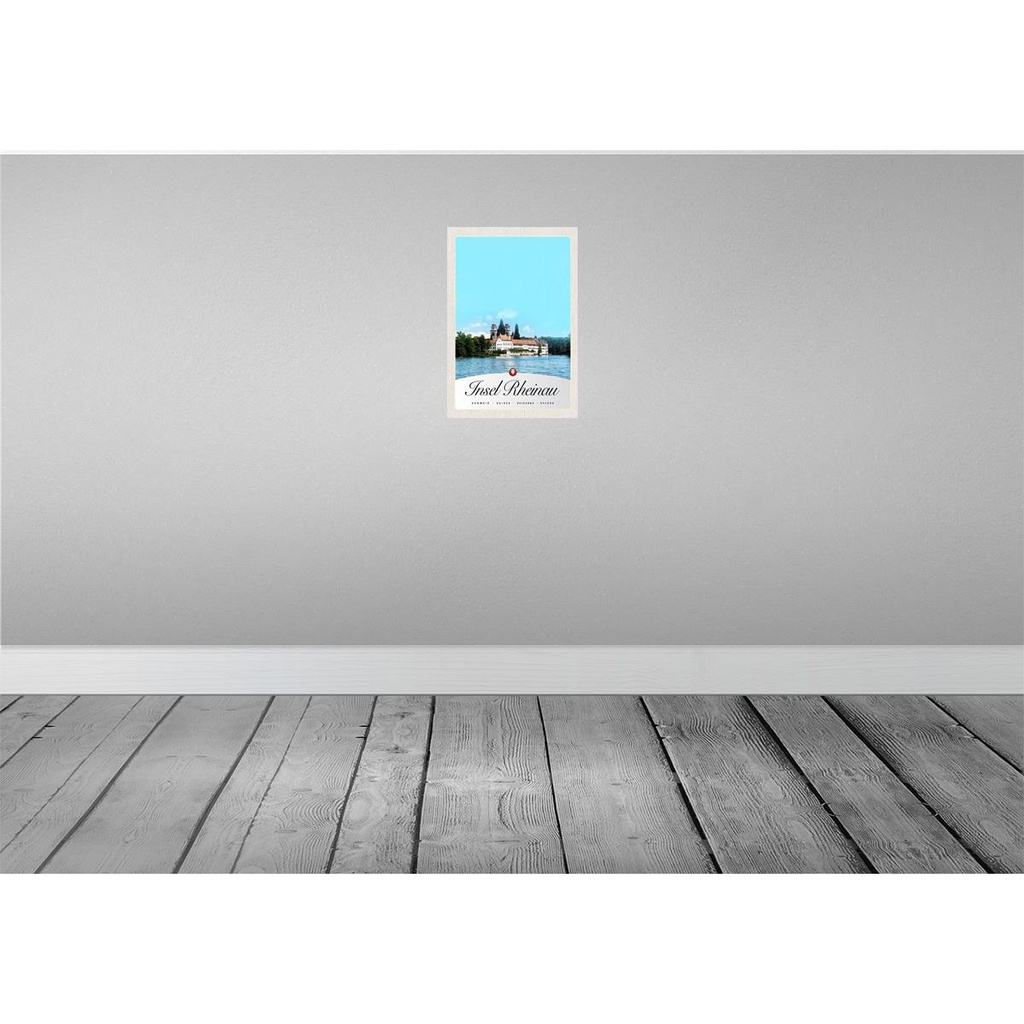 [LA-131232] Blechschild 30x20 cm Insel Rheinau Europa Kirche Bildmotiv Reisemotiv Abenteuer Reisen Urlaub Bild 2