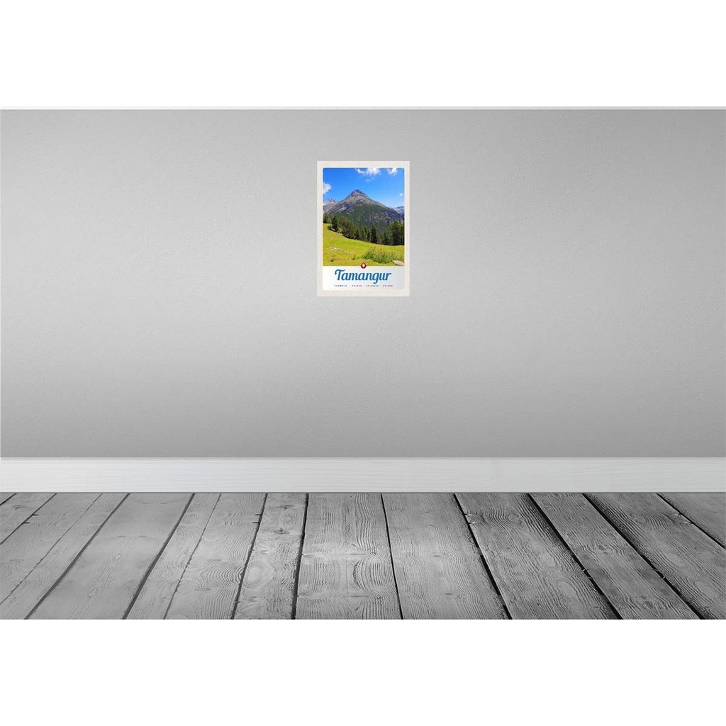 [LA-131240-H] Holzschild 30x20 cm Tamangur Schweiz Gebirge Wald Natur Bildmotiv Reisemotiv Abenteuer Reisen Bild 2