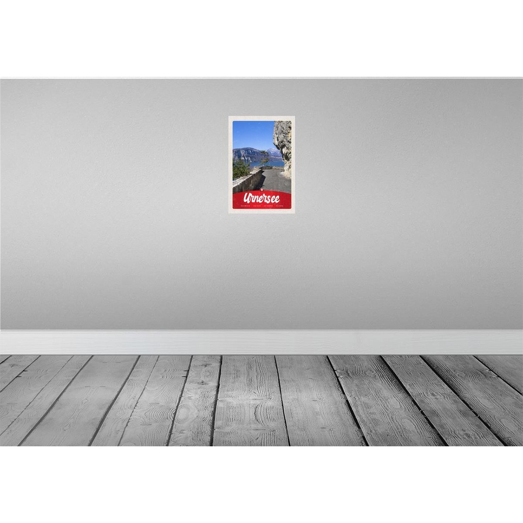 [LA-131241-H] Holzschild 30x20 cm Urnersee Schweiz Europa Gebirge Bildmotiv Reisemotiv Abenteuer Reisen Bild 2