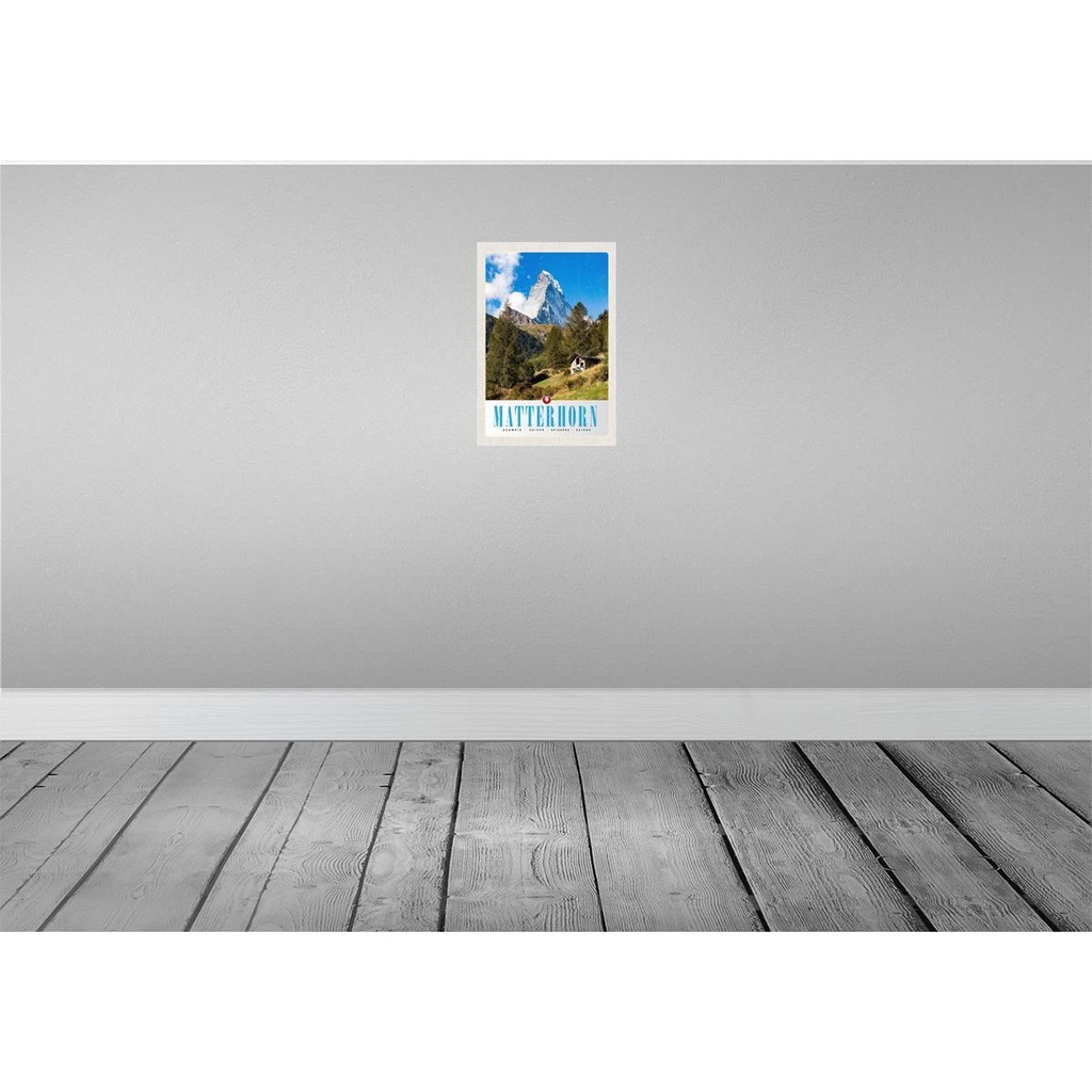 [LA-131242] Blechschild 30x20 cm Matterhorn Schweiz Wald Gebirge Schnee Bildmotiv Reisemotiv Abenteuer Reisen Urlaub Bild 2