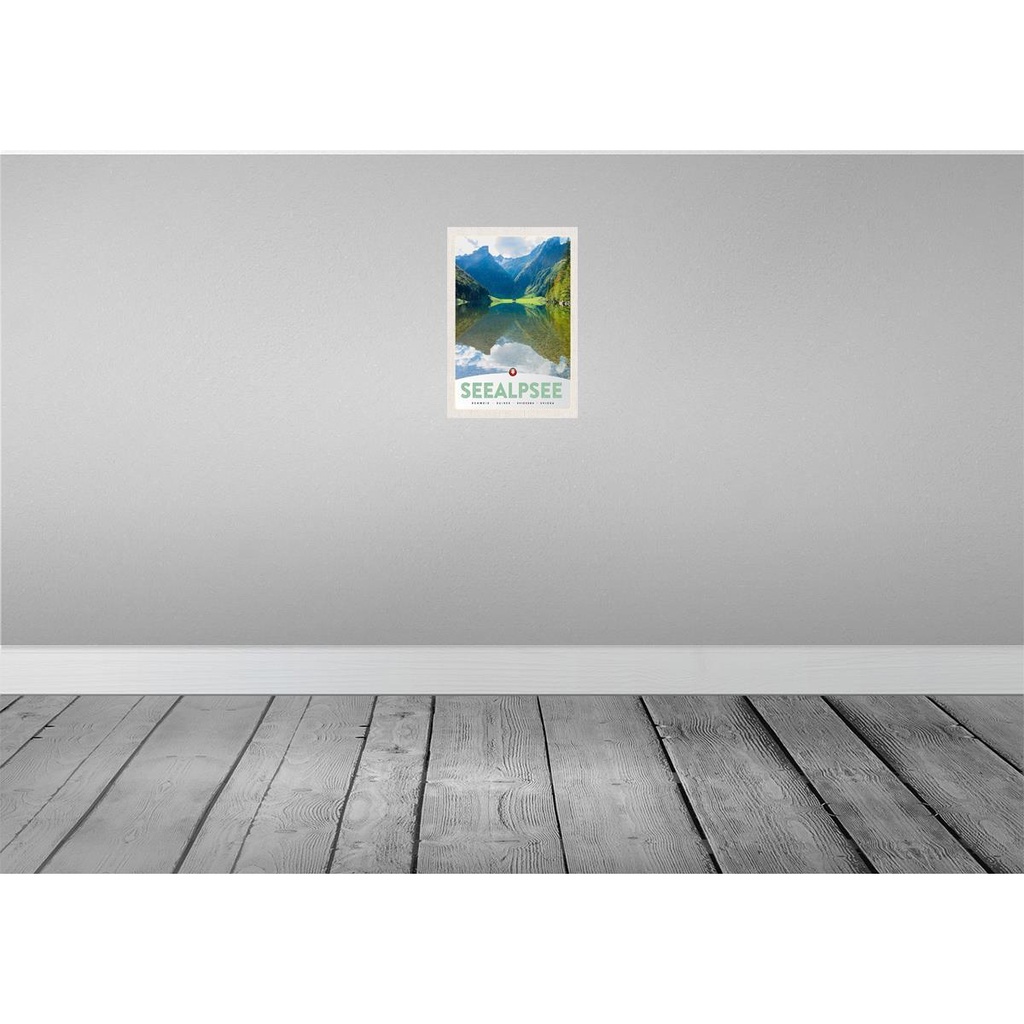 [LA-131246-H] Holzschild 30x20 cm Seealpsee Schweiz Wälder Natur Bildmotiv Reisemotiv Abenteuer Reisen Bild 2