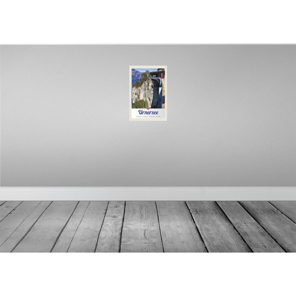 [LA-131249] Blechschild 30x20 cm Urnersee Schweiz Bus Gebirge Natur Bildmotiv Reisemotiv Abenteuer Reisen Urlaub Bild 2