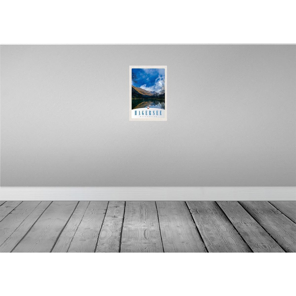 [LA-131256] Blechschild 30x20 cm Hagersee Österreich Europa Natur Wald Bildmotiv Reisemotiv Abenteuer Reisen Urlaub Bild 2