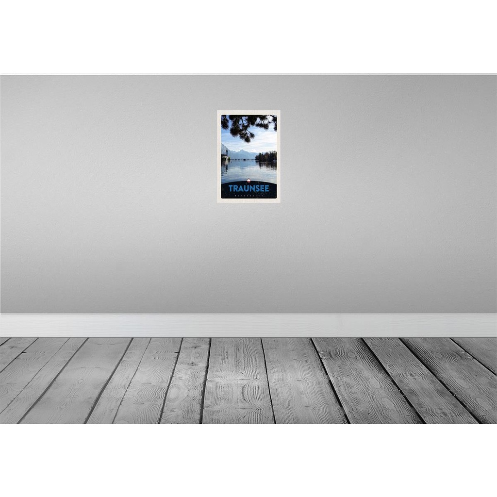 [LA-131259] Blechschild 30x20 cm Traunsee Österreich Natur Gebirge Bildmotiv Reisemotiv Abenteuer Reisen Urlaub Bild 2