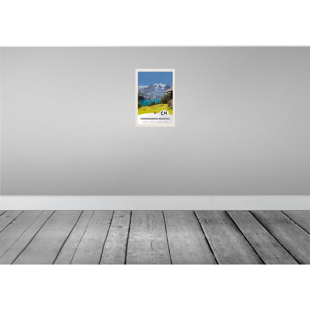 [LA-131262-H] Holzschild 30x20 cm Confoederatio Helvetica Natur Bildmotiv Reisemotiv Abenteuer Reisen Bild 2