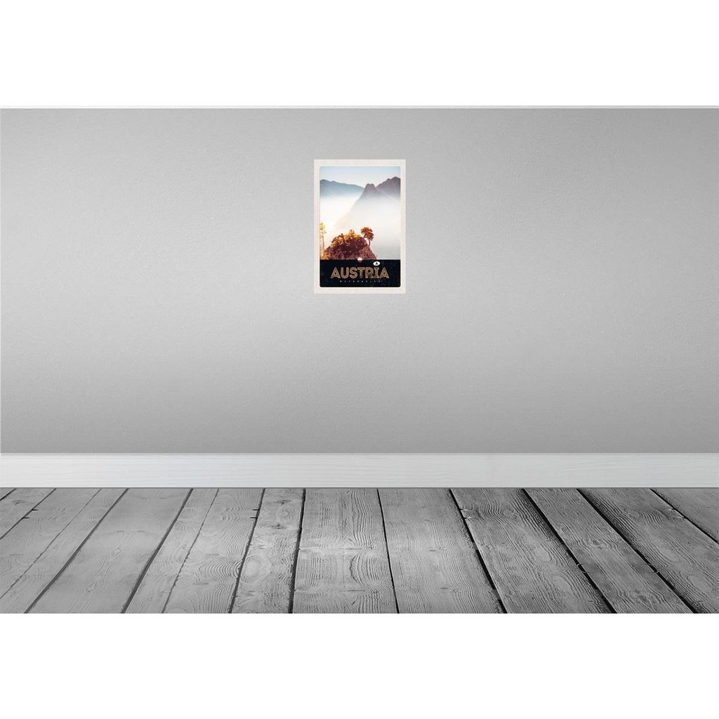 [LA-131272-H] Holzschild 30x20 cm Österreich Natur Gebirge Wald Bildmotiv Reisemotiv Abenteuer Reisen Bild 2