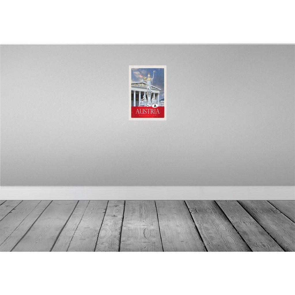 [LA-131274-H] Holzschild 30x20 cm Österreich Skulptur weiß gold Bildmotiv Reisemotiv Abenteuer Reisen Bild 2