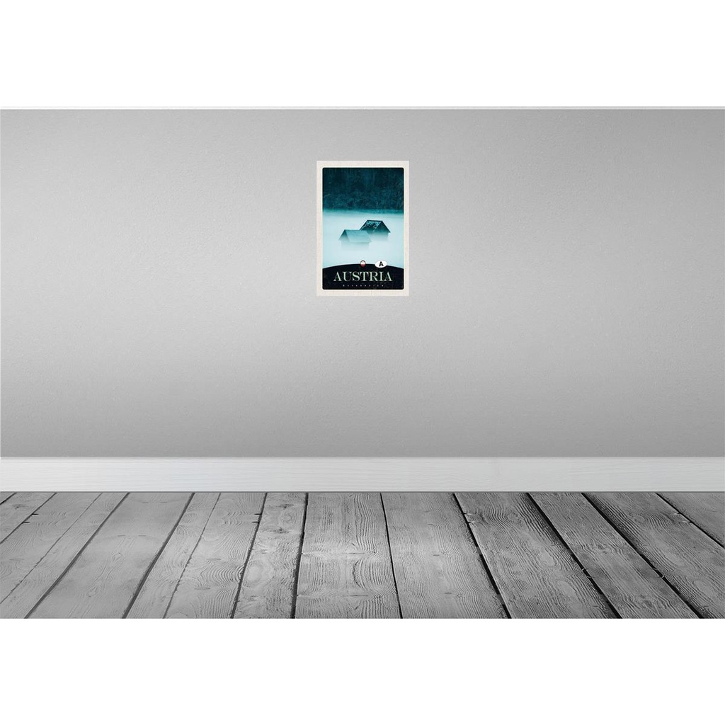 [LA-131280] Blechschild 30x20 cm Österreich Wald Häuser Natur Gebirge Bildmotiv Reisemotiv Abenteuer Reisen Urlaub Bild 2