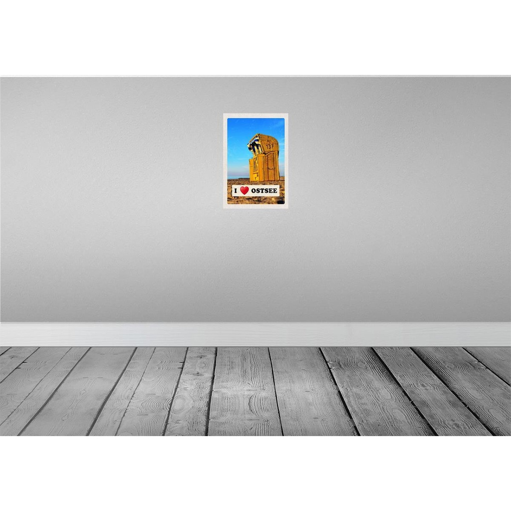 [LA-131281-H] Holzschild 30x20 cm Ostsee Deutschland Strandkorb Bildmotiv Reisemotiv Abenteuer Reisen Bild 2
