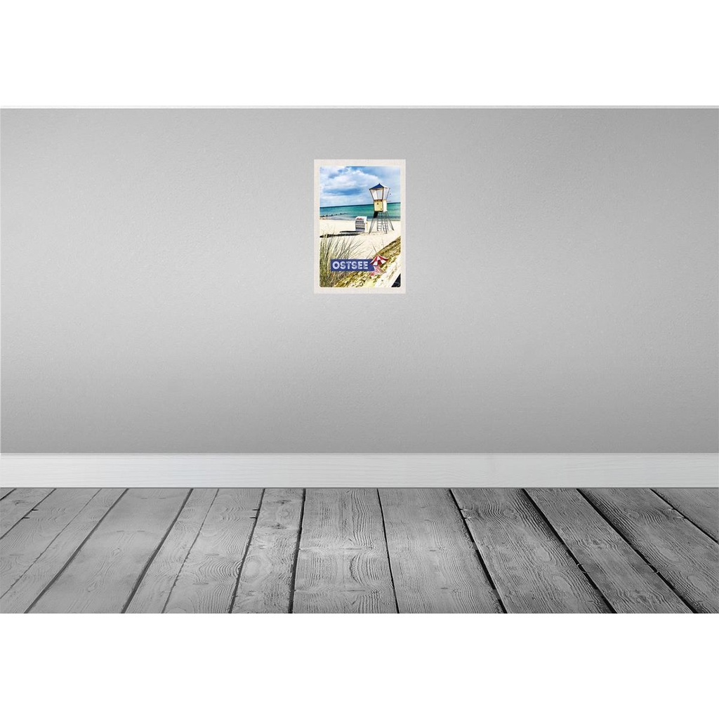 [LA-131290-H] Holzschild 30x20 cm Ostsee Strand Rettungsschwimmer Bild 2