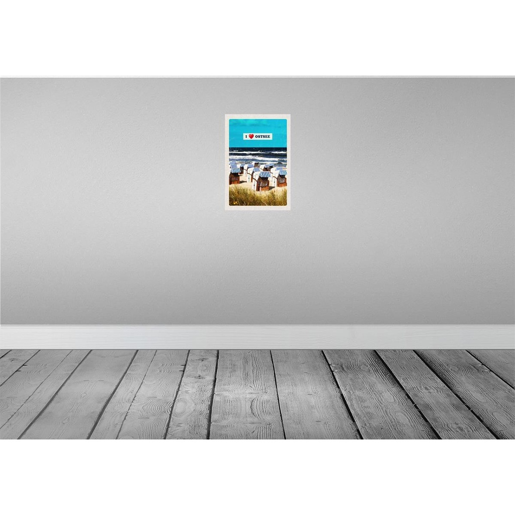 [LA-131296] Blechschild 30x20 cm Ostsee Strankörbe Meer Strand Natur Bildmotiv Reisemotiv Abenteuer Reisen Urlaub Bild 2