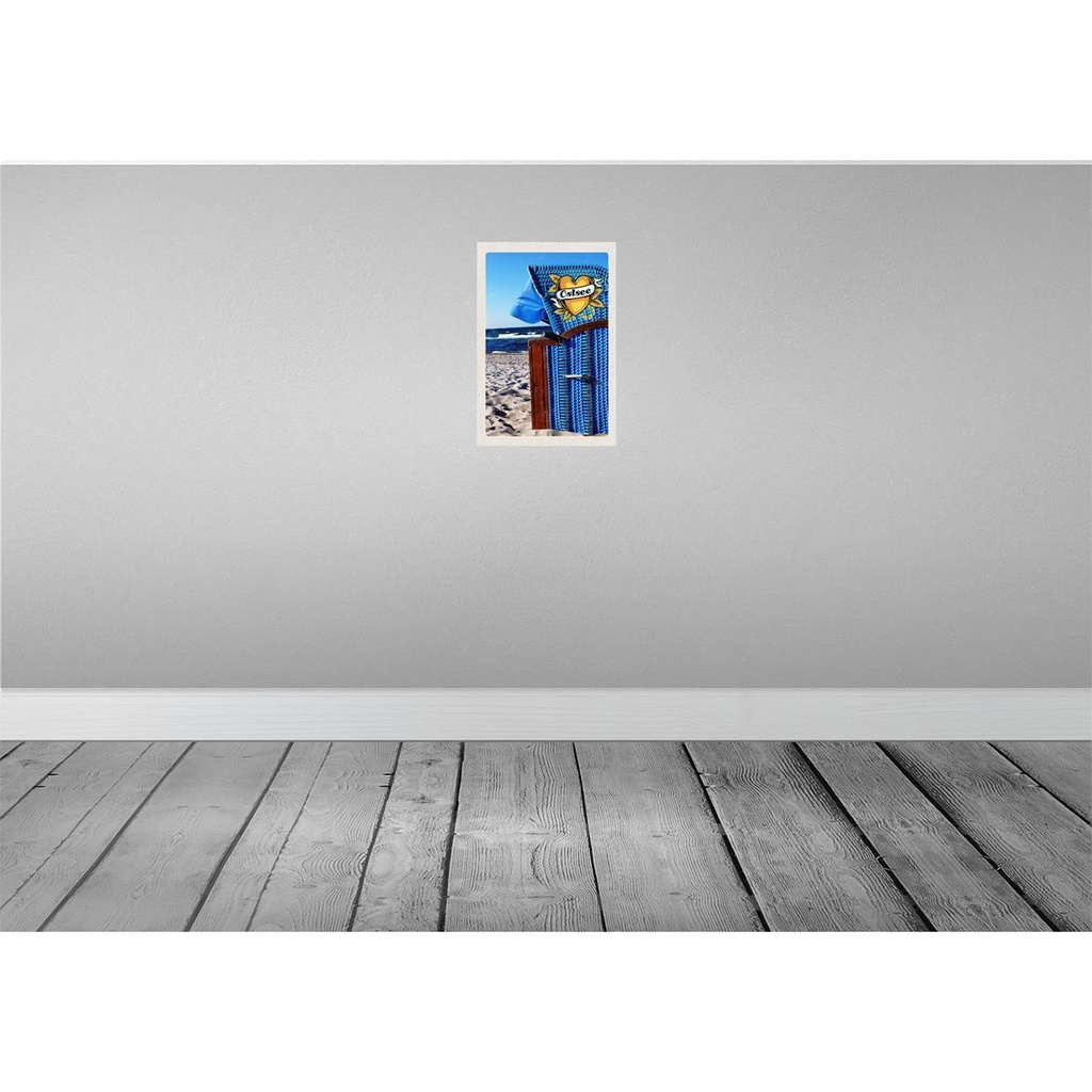[LA-131299] Blechschild 30x20 cm Ostsee Strandkorb blau Meer Strand Bildmotiv Reisemotiv Abenteuer Reisen Urlaub Bild 2
