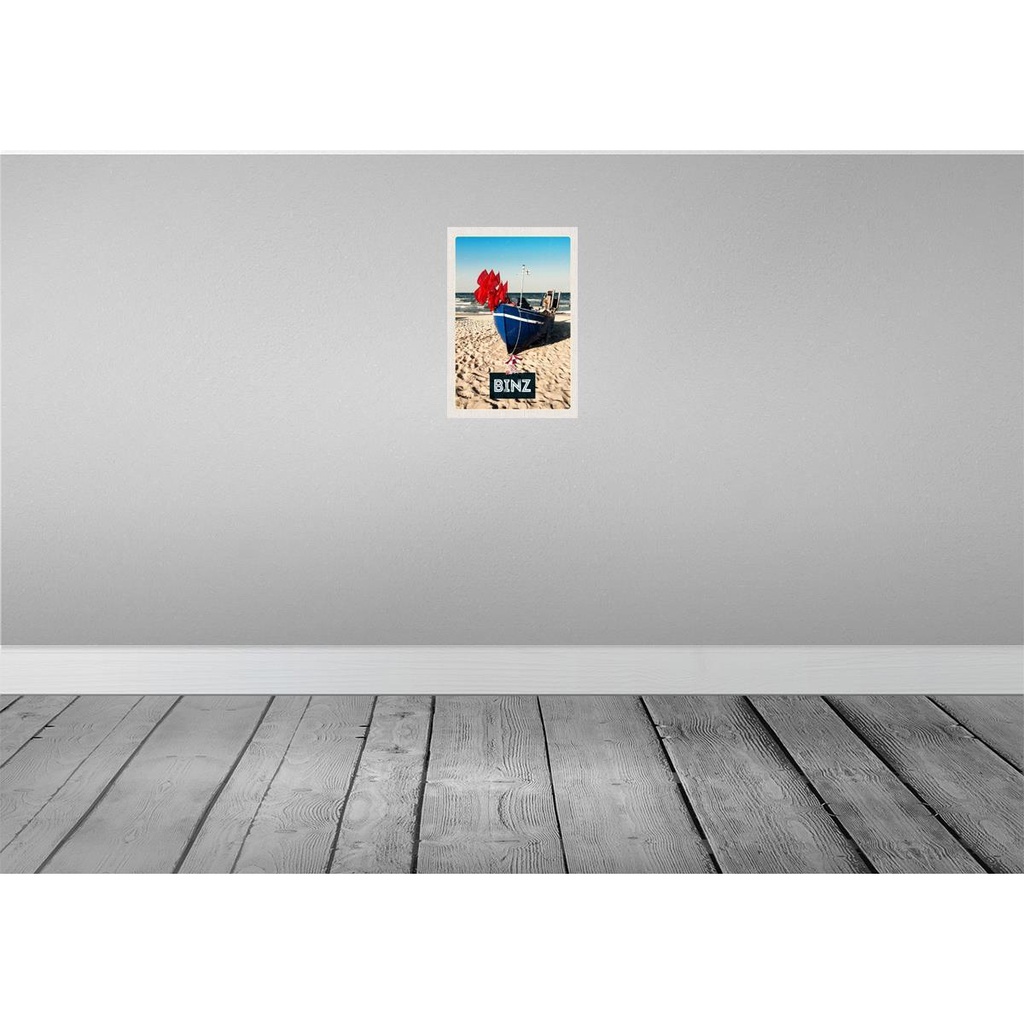 [LA-131305-H] Holzschild 30x20 cm Binz Strand Deutschland Meer Bildmotiv Reisemotiv Abenteuer Reisen Bild 2