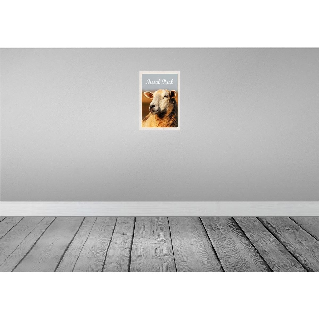 [LA-131322-H] Holzschild 30x20 cm Insel Poel Schaf Natur Weide Bildmotiv Reisemotiv Abenteuer Reisen Bild 2