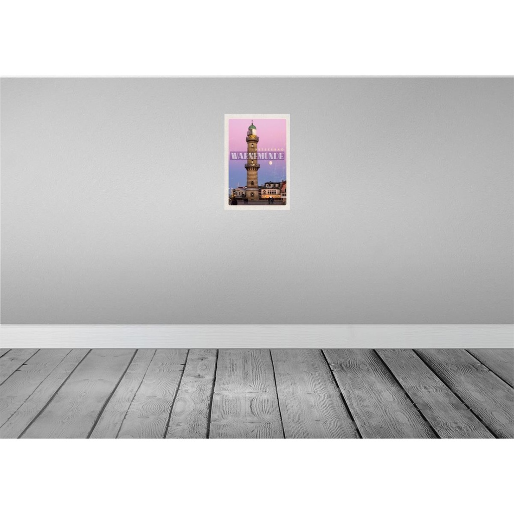 [LA-131325-H] Holzschild 30x20 cm Travenmünde Strand Leuchtturm Bildmotiv Reisemotiv Abenteuer Reisen Bild 2