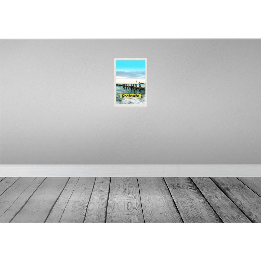 [LA-131329] Blechschild 30x20 cm Grötmitz Meer Strand Wellen Bildmotiv Reisemotiv Abenteuer Reisen Urlaub Bild 2