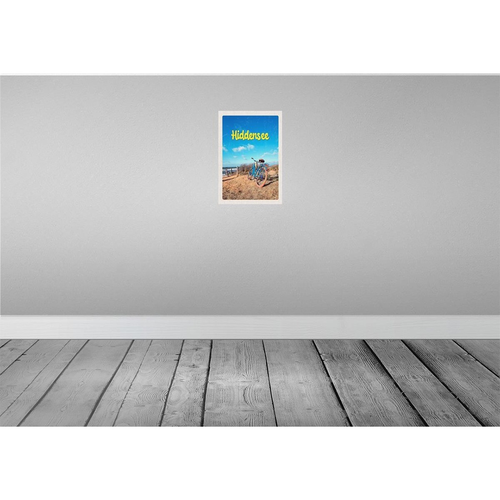 [LA-131330-H] Holzschild 30x20 cm Hiddensee Fahrrad Strand Meer Bildmotiv Reisemotiv Abenteuer Reisen Bild 2