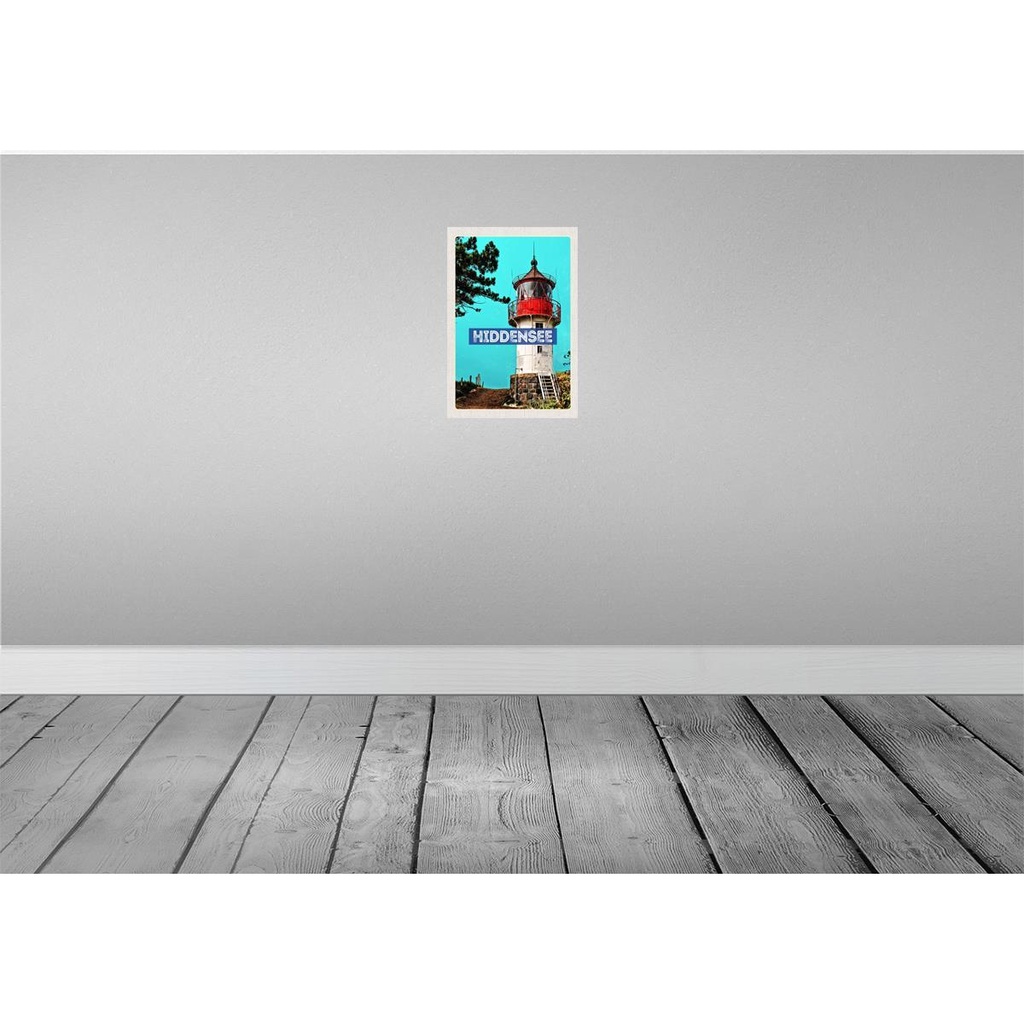 [LA-131332-H] Holzschild 30x20 cm Hiddensee Leuchtturm Strand Meer Bildmotiv Reisemotiv Abenteuer Reisen Bild 2