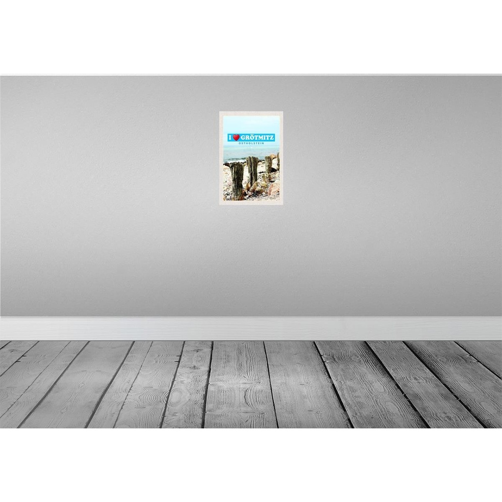 [LA-131336-H] Holzschild 30x20 cm Grötmitz Ostholstein Meer Sand Strand Bildmotiv Reisemotiv Abenteuer Reisen Bild 2