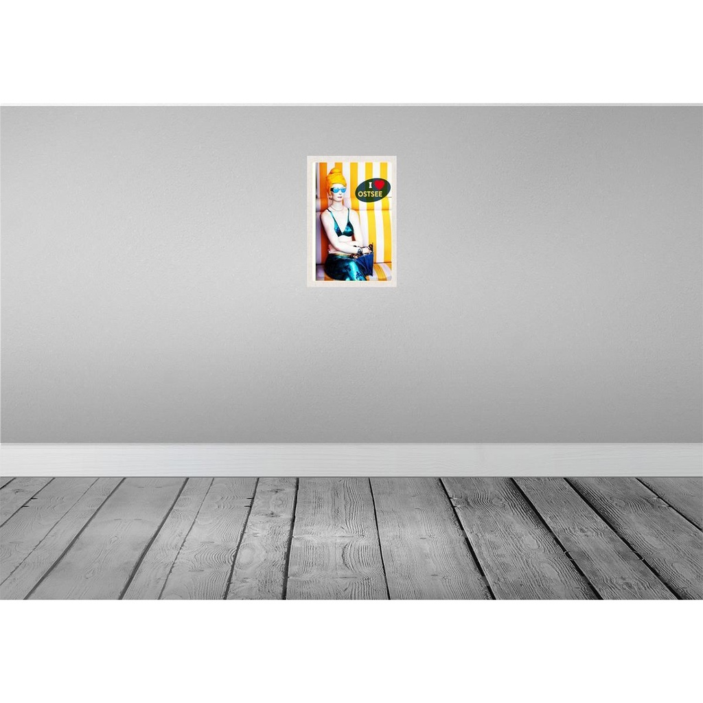 [LA-131340-H] Holzschild 30x20 cm Insel Strand Ostsee Strandkorb Figur Bildmotiv Reisemotiv Abenteuer Reisen Bild 2