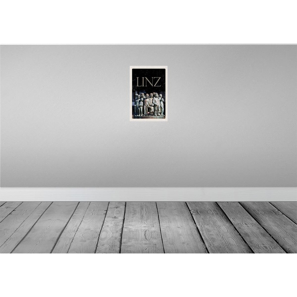 [LA-131365] Blechschild 30x20 cm Linz Österreich Skulptur Menschen Bildmotiv Reisemotiv Abenteuer Reisen Urlaub Bild 2