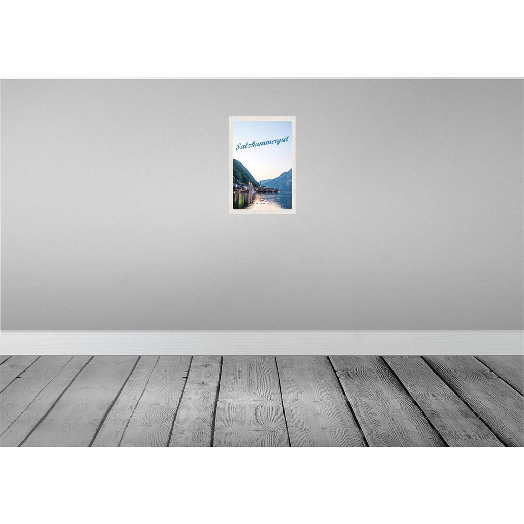 [LA-131373] Blechschild 30x20 cm Salzkammergut Aussicht auf Stadt Bildmotiv Reisemotiv Abenteuer Reisen Urlaub Bild 2