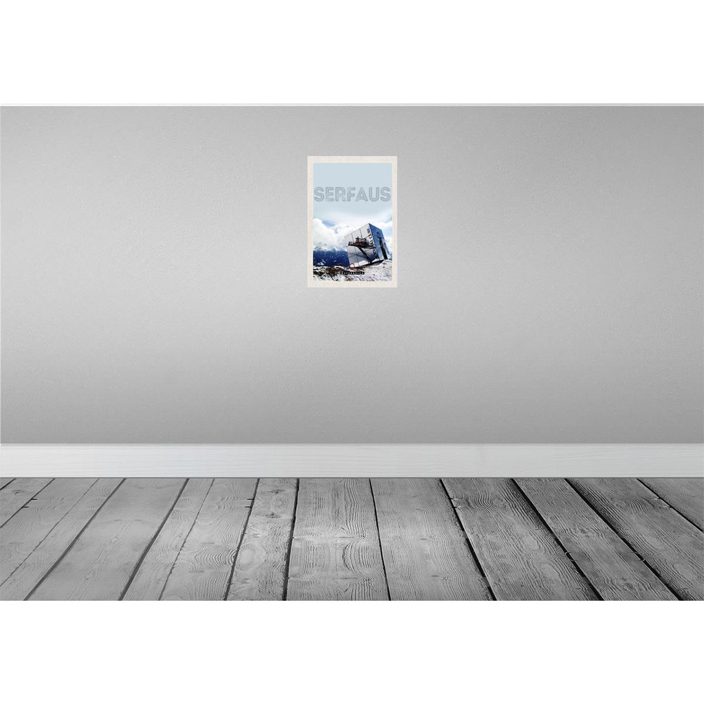 [LA-131374-H] Holzschild 30x20 cm Serfaus Österreich Schnee Winterzeit Bildmotiv Reisemotiv Abenteuer Reisen Bild 2