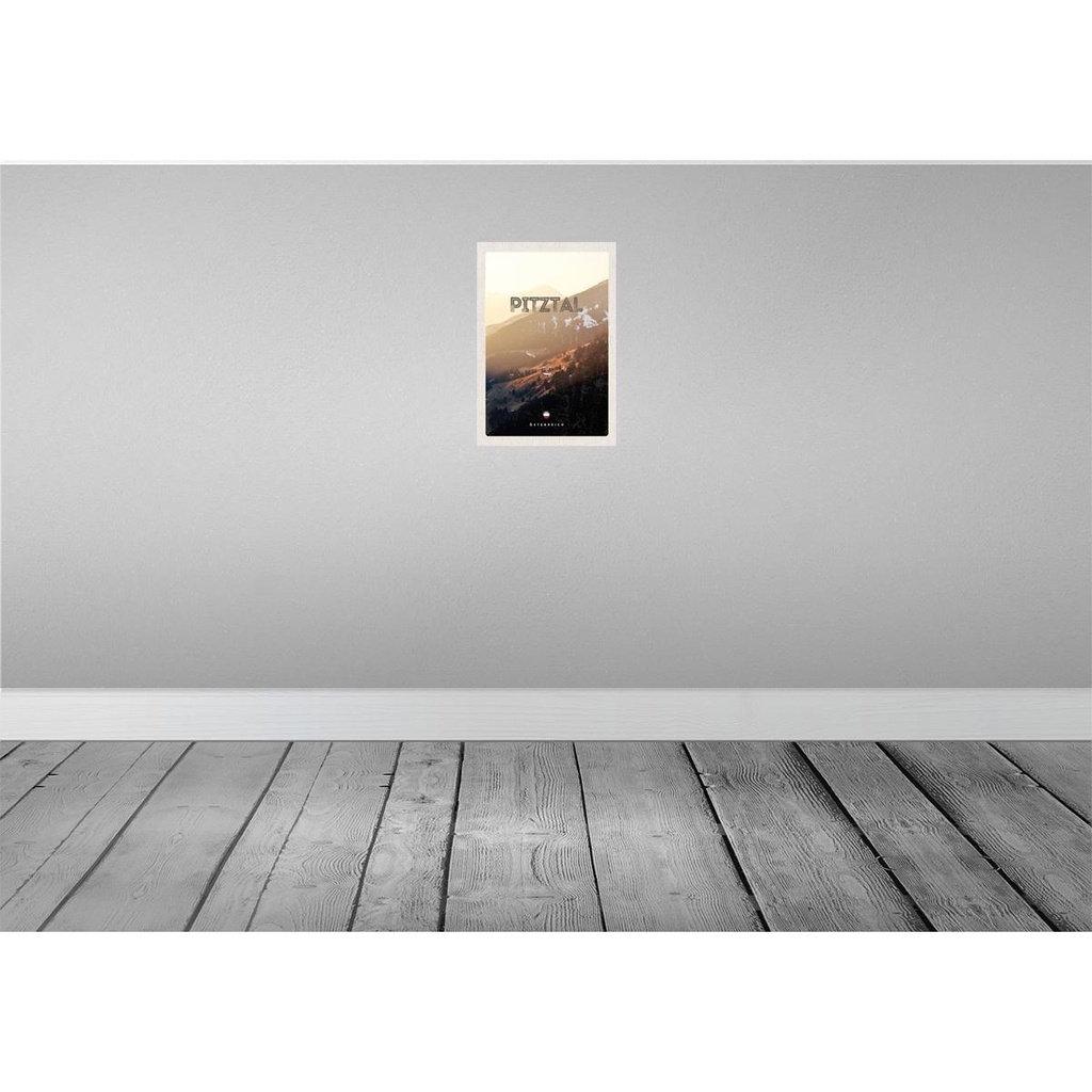 [LA-131386-H] Holzschild 30x20 cm Pitztal Gebirge Schnee Natur Bildmotiv Reisemotiv Abenteuer Reisen Bild 2