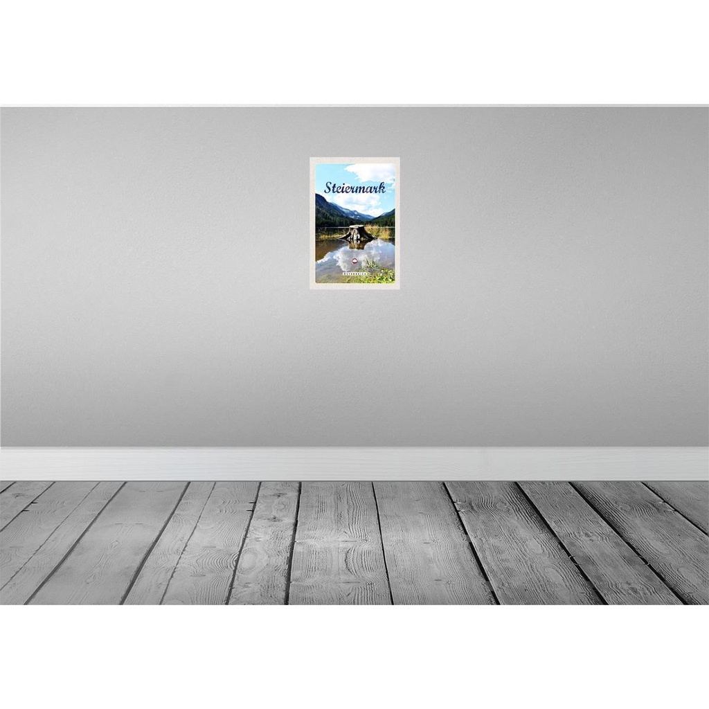 [LA-131390] Blechschild 30x20 cm Steiermark Österreich See Wald Berg Bildmotiv Reisemotiv Abenteuer Reisen Urlaub Bild 2