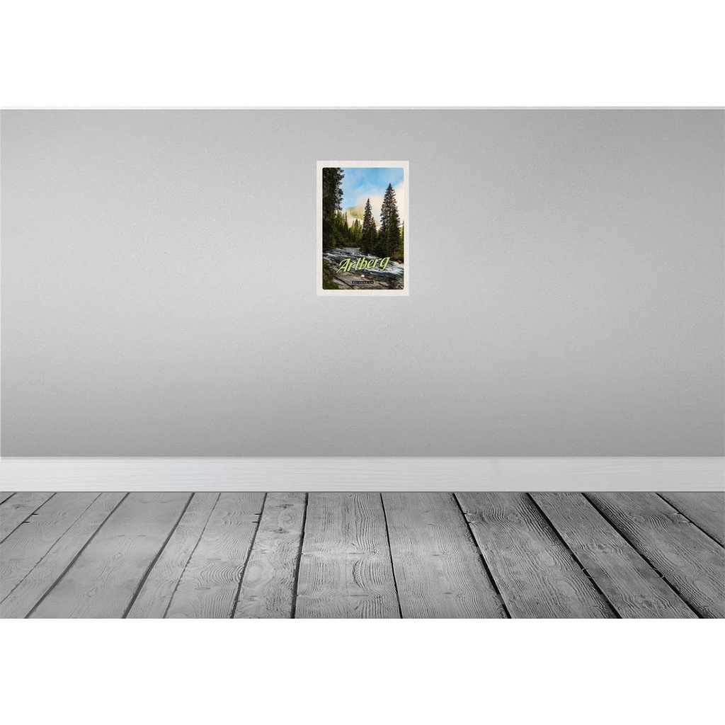 [LA-131413] Blechschild 30x20 cm Arlberg Wälder Wasserfall Strömung Bildmotiv Reisemotiv Abenteuer Reisen Urlaub Bild 2