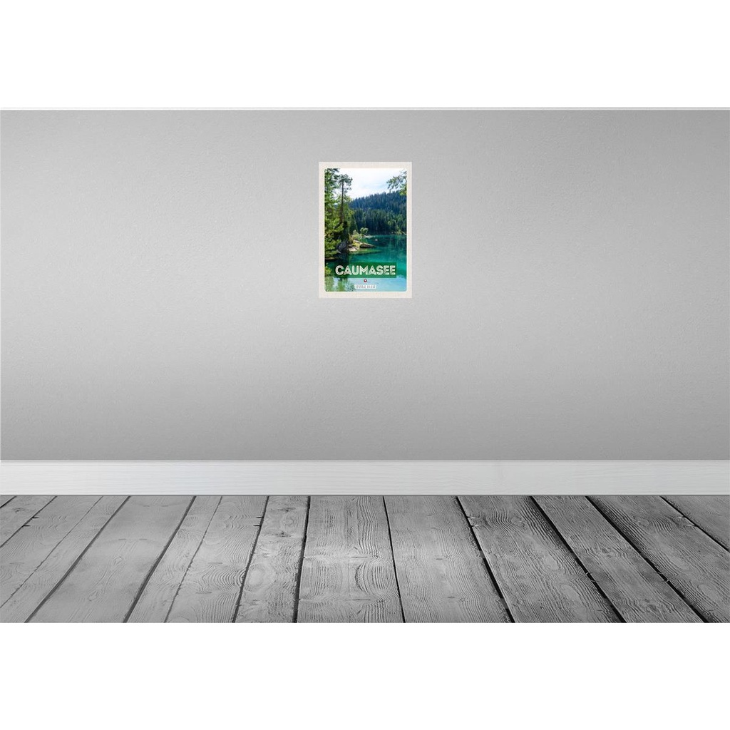 [LA-131414] Blechschild 30x20 cm Caumasee Schweiz Berge Wälder Natur Bildmotiv Reisemotiv Abenteuer Reisen Urlaub Bild 2