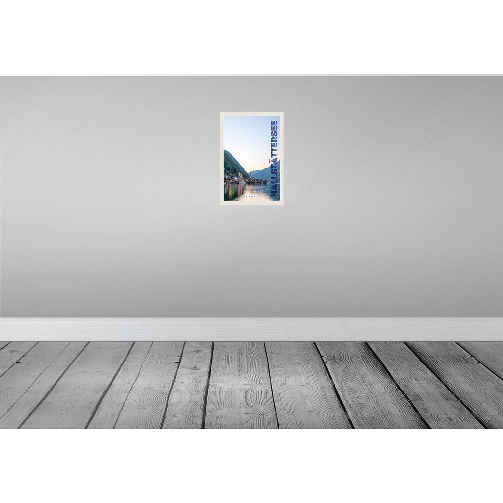 [LA-131424-H] Holzschild 30x20 cm Blick auf Hallstättersee Österreich Bildmotiv Reisemotiv Abenteuer Reisen Bild 2
