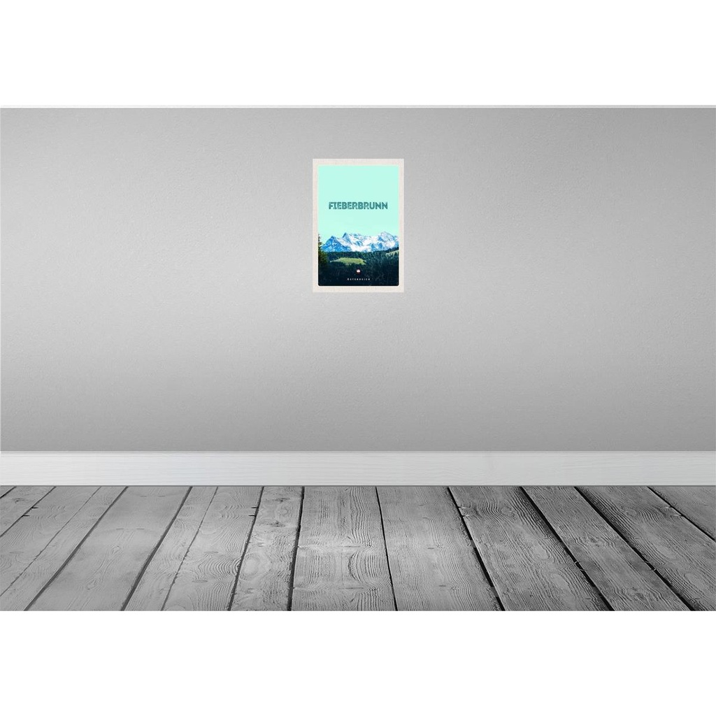 [LA-131430] Blechschild 30x20 cm Fieberbrunn Österreich Wald Wanderung Bildmotiv Reisemotiv Abenteuer Reisen Urlaub Bild 2