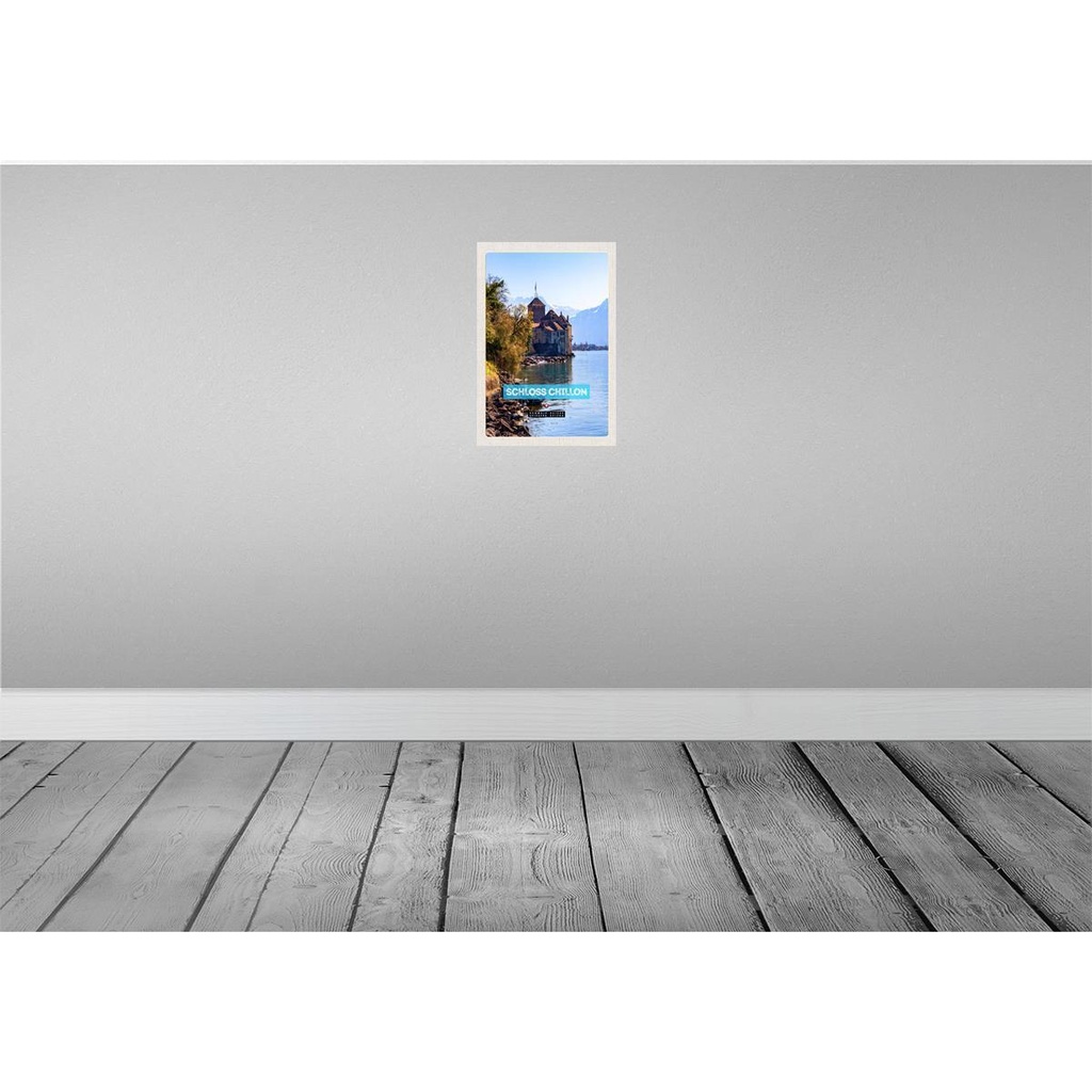 [LA-131432] Blechschild 30x20 cm Genfersee Schweiz Schloss Chillon Bildmotiv Reisemotiv Abenteuer Reisen Urlaub Bild 2