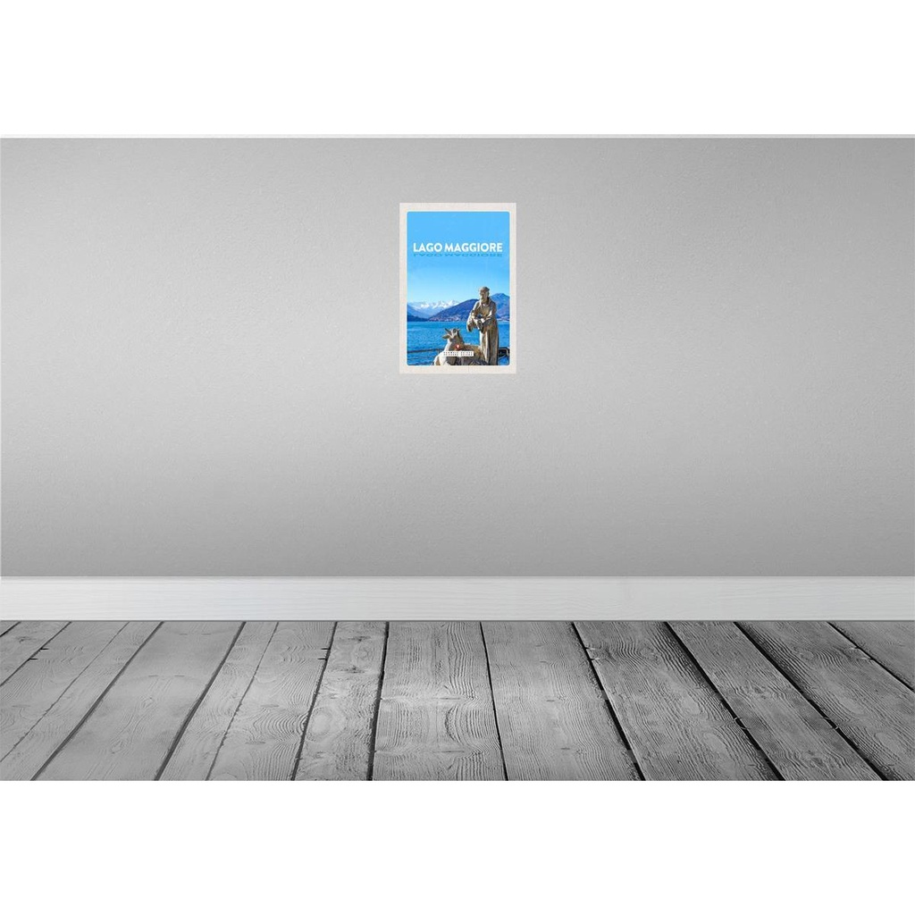 [LA-131434-H] Holzschild 30x20 cm Lago Maggiore Schweiz Skulptur Ziege Bildmotiv Reisemotiv Abenteuer Reisen Bild 2